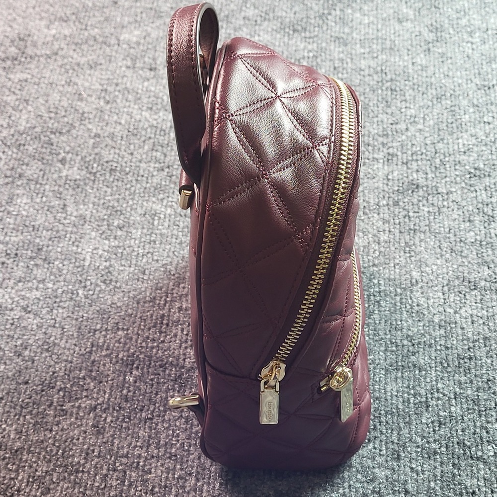 Kate Spade Natalia Mini Convertible Backpack Cherrywood Quilted Leather - Picture 9 of 13